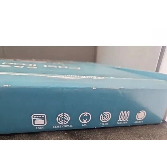 Crofton 11" Square Green Enamel Cast Iron Skillet Frying Pan Double Pour NOS - Picture 7 of 11